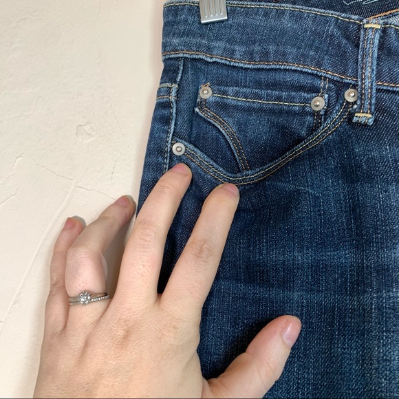 Levi’s slight curve skinny boot cut low rise jeans SZ 26 rough cut hem like new - Picture 6 of 11